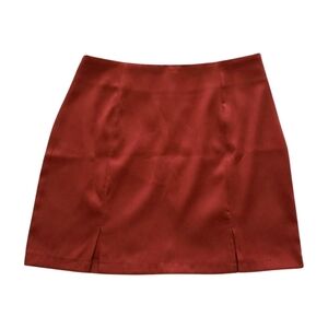 Rust double slit mini skirt Size M